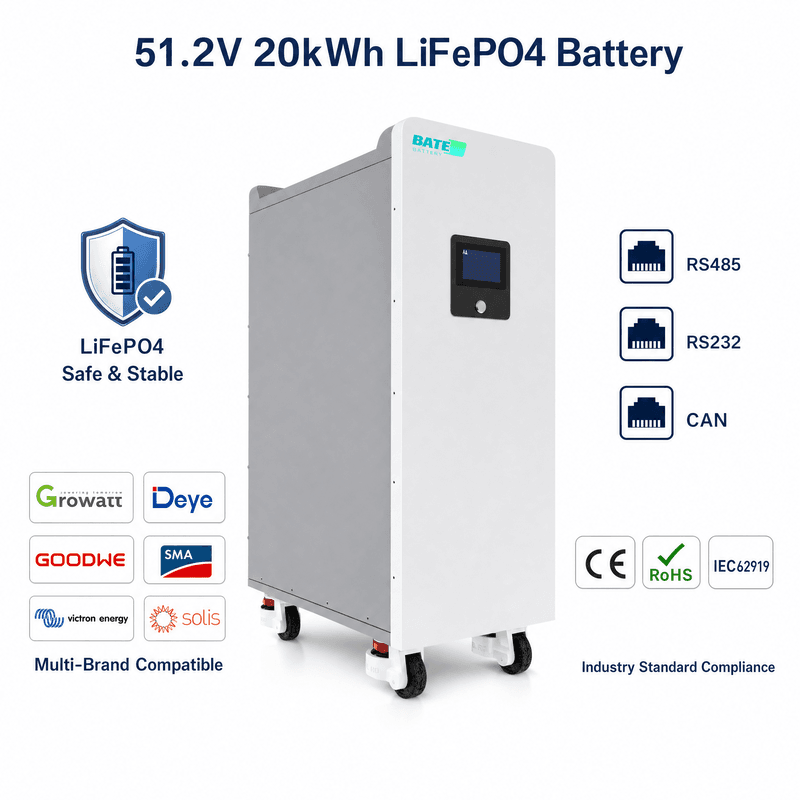 20kW 400Ah 51.2V Floor-Standing LiFePO4 Battery